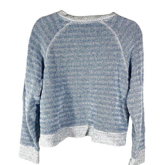 Faherty Whitewater blue textured Pullover Sweatshirt soft Organic Cotton Blend M - Picture 2 of 9